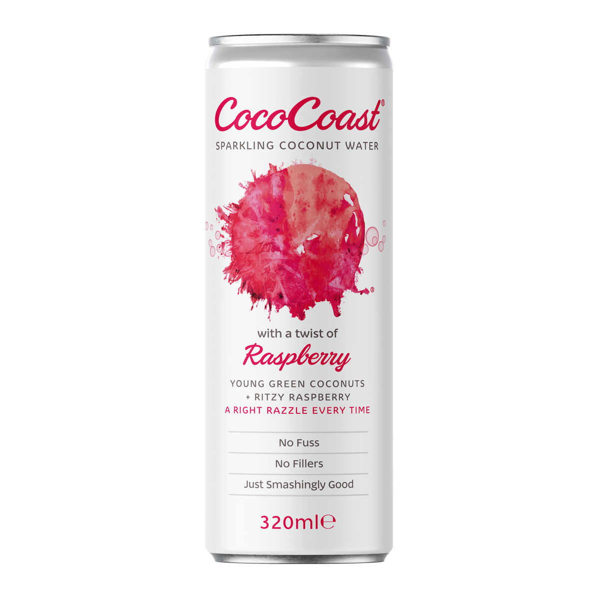 CocoCoast Coconut Water with a twist of Raspberry 24x320ml can