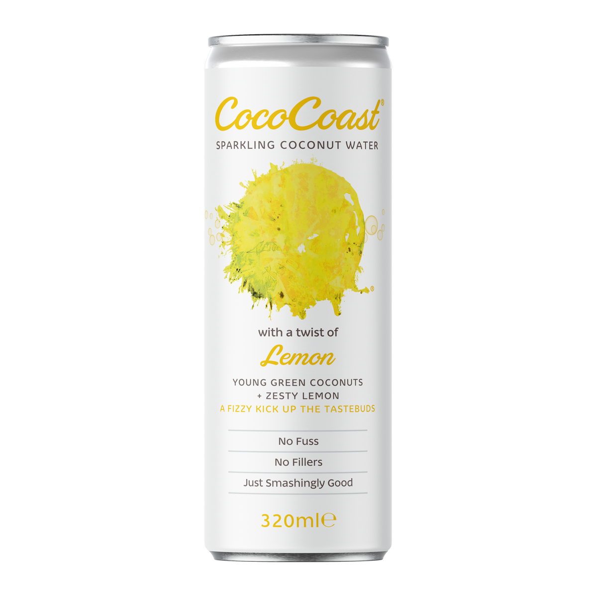 CocoCoast Coconut Water with a twist of Lemon 24x320ml can
