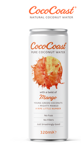 CocoCoast natural Coconut Water with a twist of Mango 24x320ml cans